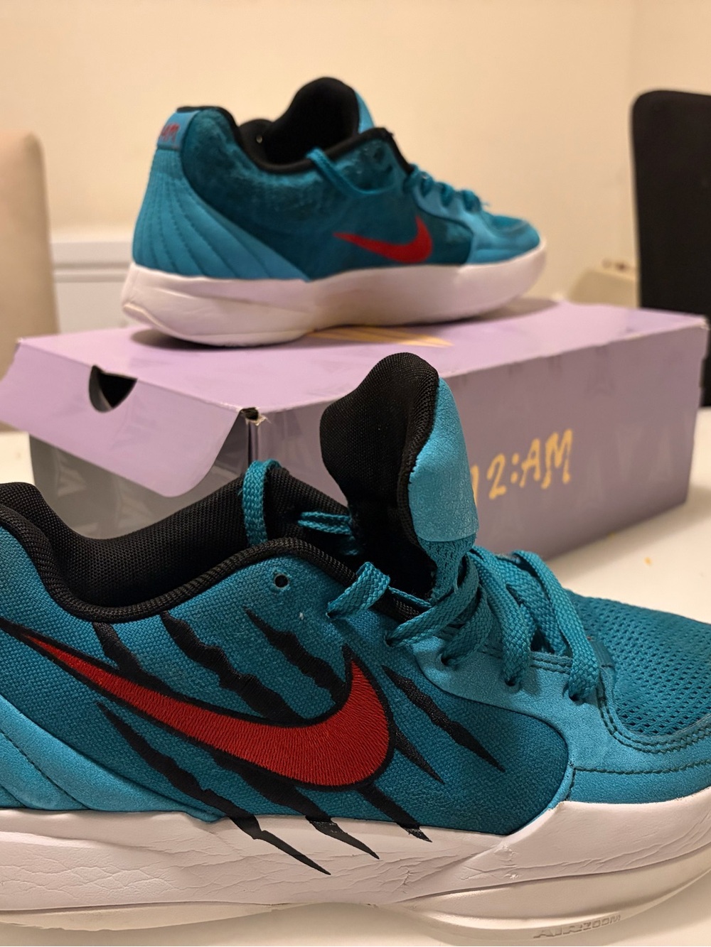 Nike Ja morant 2 Teal Sneakers with Red